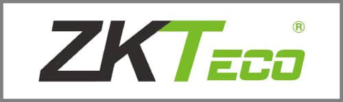 Logo of ZKTeco, a company specializing in security and time management solutions for cctv dealers in Chennai. The logo features the letters "ZK" in black and "Teco" in green, with a green registered trademark symbol next to it, all on a white background with a gray border.